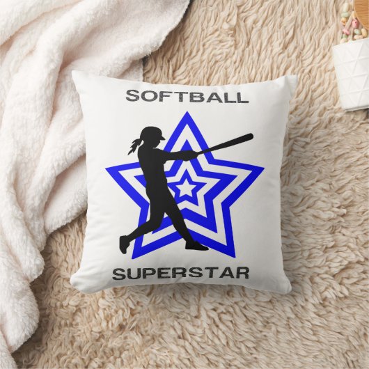 Coussin Filles Softball Superstar Custom (Couverture)