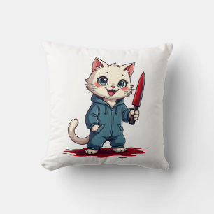 Coussin Films d'horreur de chats drôles Halloween mignon p