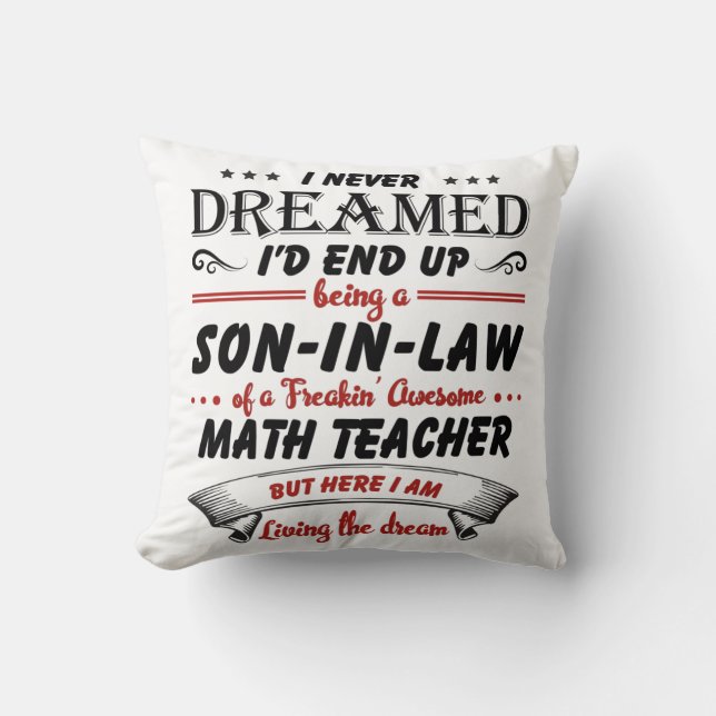 Coussin Fils Dans La Loi De Magnifique Enseignant Math (Recto)