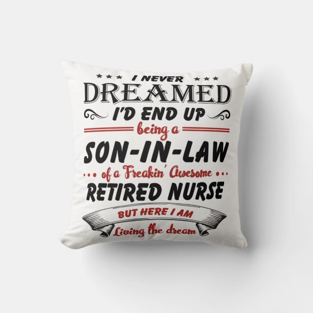 Coussin Fils En Droit De L'Infirmière À La Retraite (Recto)