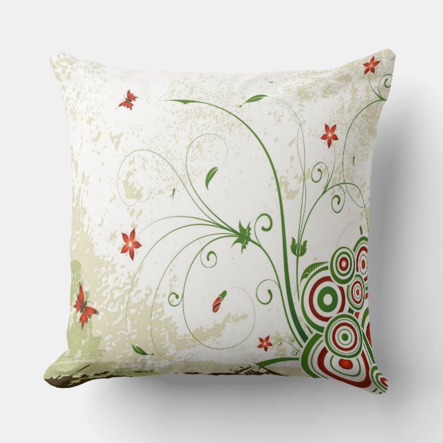 Coussin Fils, papillons et sphères (Recto)