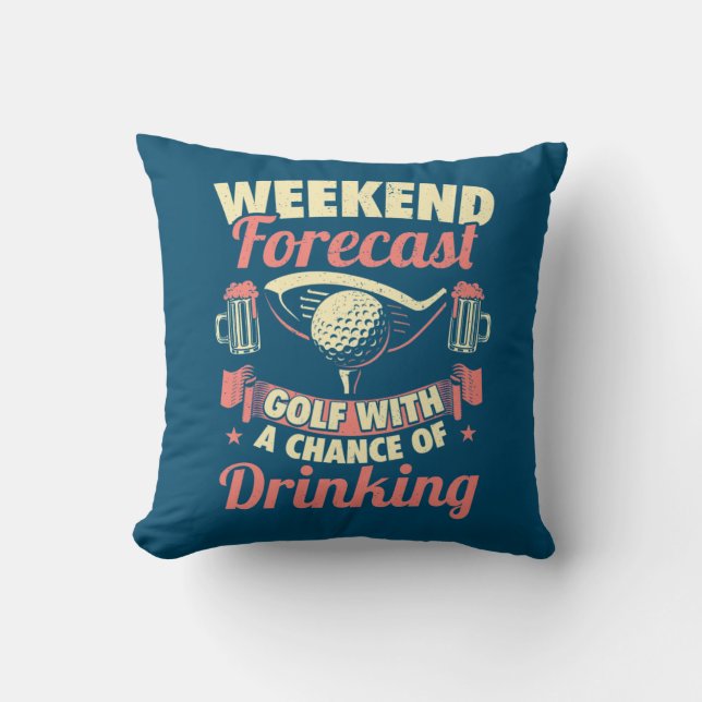 Coussin Fin De Semaine Prévision Golf Avec Une Chance De B (Recto)