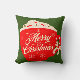Coussin Finition Joyeux Noël Flocons de Neige