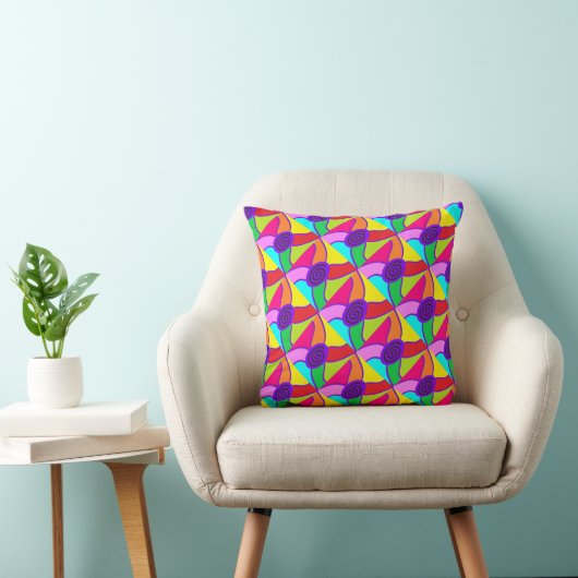 Coussin Fiole d'art en spirale violette à plusieurs motifs (Chaise)