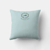 Coussin First Christmas Deer with Wreath Teal Customize (Verso)