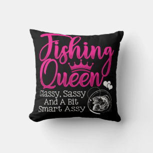 Coussin FIshing Queen CLassy Sassy Un peu Smart Assy Poiss