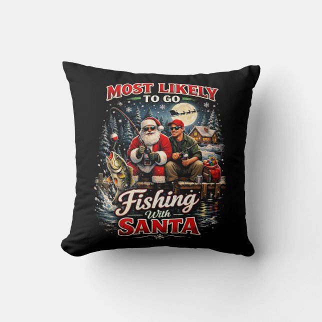Coussin Fishing with Santa (Recto)
