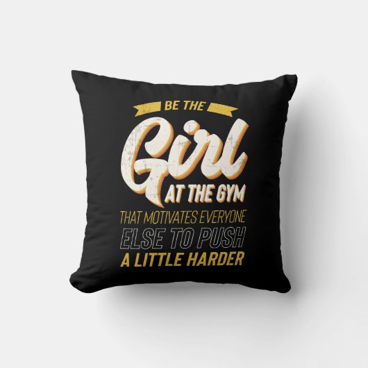 Coussin Fitness Gym Entraînement Motivation Femmes (Recto)