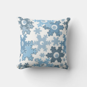 Coussin Flacon de neige bleu clair d'hiver sans joint