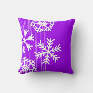 Coussin Flacon de Noël moderne violet et blanc