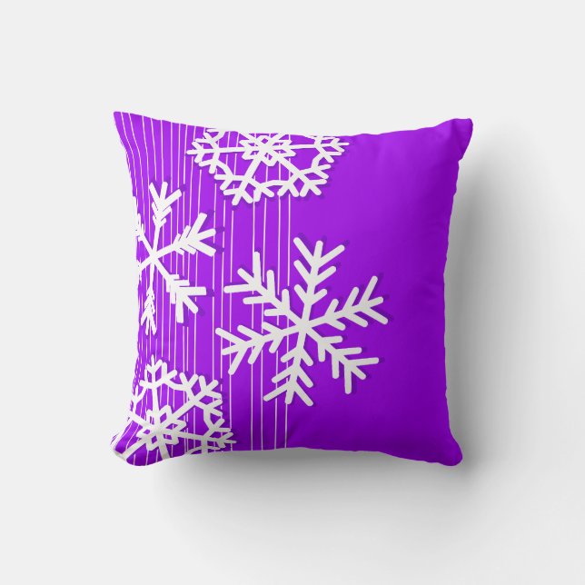 Coussin Flacon de Noël moderne violet et blanc (Recto)