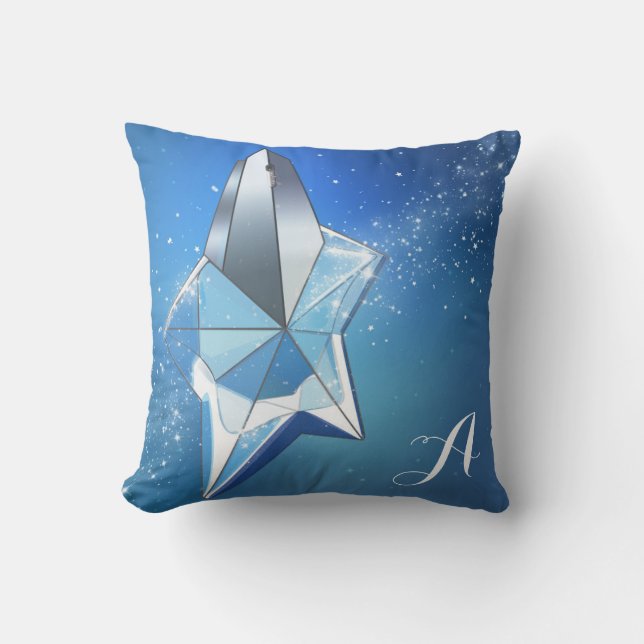 Coussin Flacon de parfum Blue Sparkle Star Glam (Recto)
