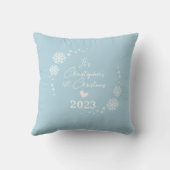 Coussin Flacons de neige brillants gris (Verso)