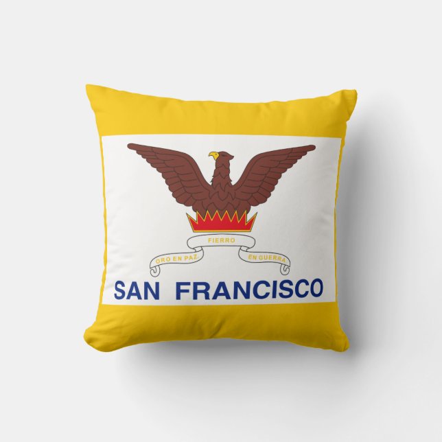 Coussin Flag of San Francisco, California Throw Pillow (Recto)