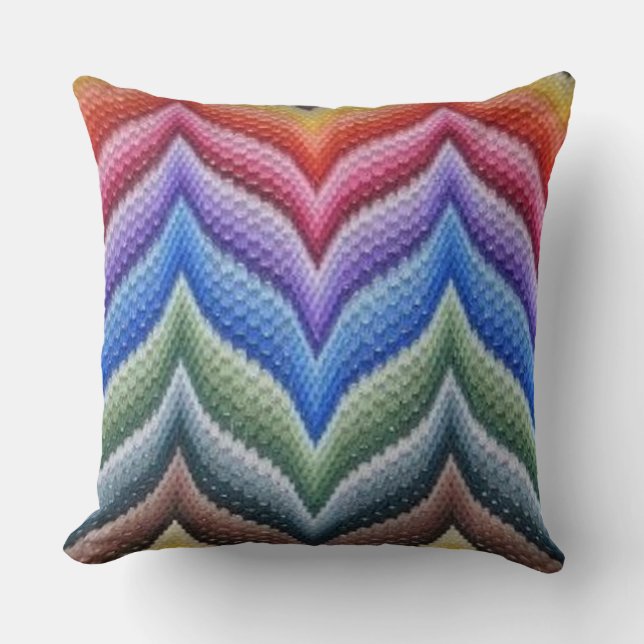 Coussin Flair Florentine artisanal : Bargello Needlepoint  (Recto)