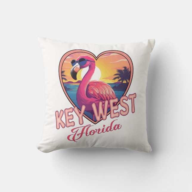Coussin Flamant de Floride à Key West (Recto)