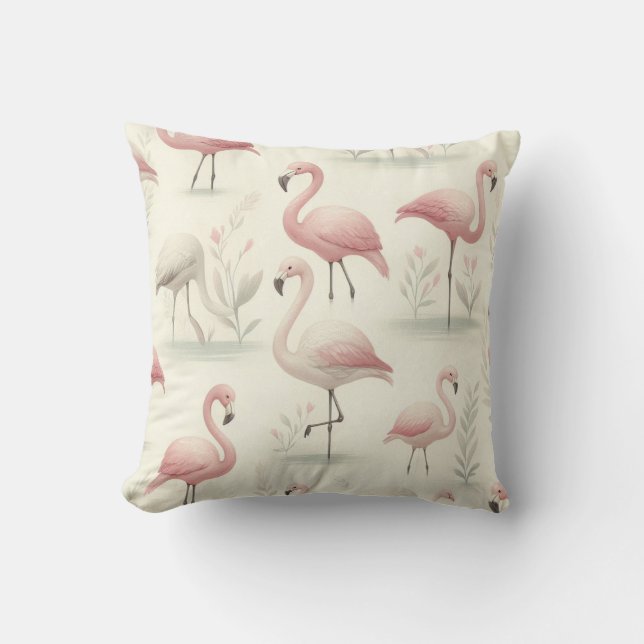 Coussin Flamant Élégant (Recto)