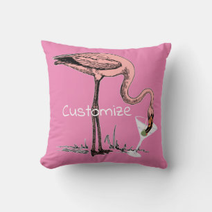 Coussin Flamant rose Boire Martini Thunder_Cove
