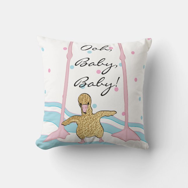 Coussin Flamant rose Carré de 16 po (Recto)