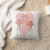 Coussin Flamant rose cœur stylé amour (Couverture)