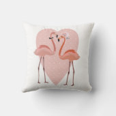 Coussin Flamant rose cœur stylé amour (Verso)