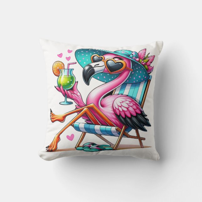 Coussin Flamant rose cool (Recto)