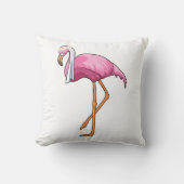 Coussin Flamant rose de mariée avec voile (Recto)