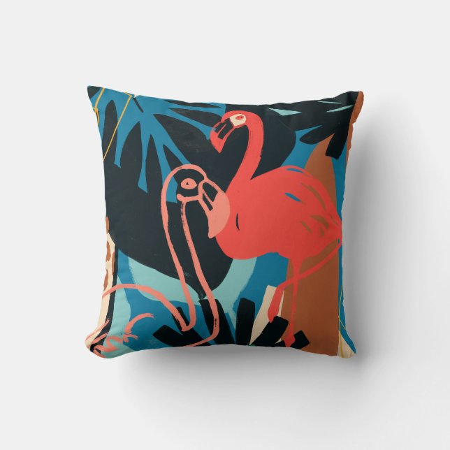 Coussin Flamant rose funky (Recto)