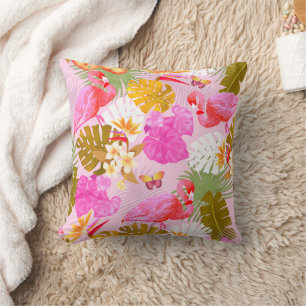 Coussin Flamant rose Garden Rose