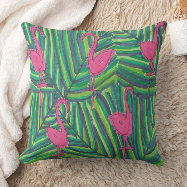 Coussin Flamant rose Jungle Vibe (Couverture)