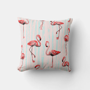 Coussin Flamant rose motif transparent