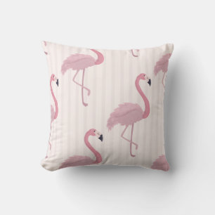 Coussin Flamant rose rose doux