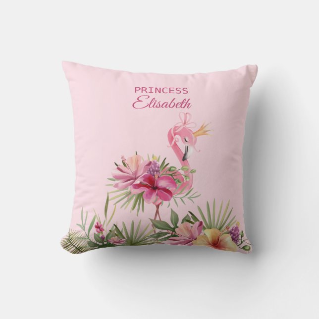 Coussin Flamant rose rose doux (Recto)