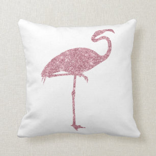 Coussin Flamant rose rose Faux Parties scintillant Flamant