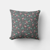 Coussin Flamant rose rose mignon motif gris (Recto)