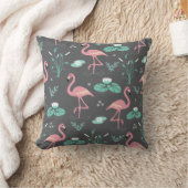 Coussin Flamant rose rose mignon motif gris (Couverture)