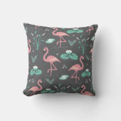 Coussin Flamant rose rose mignon motif gris (Recto)
