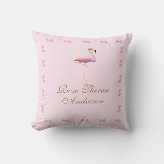 Coussin Flamant rose rose personnalisé Thème (Recto)