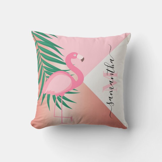 Coussin Flamant rose rose tropical (Recto)