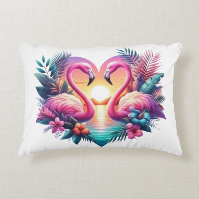 Coussin Flamant rose Sunset (Devant)