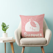Coussin flamant rose symbolisant l'été (Chaise)