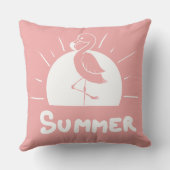 Coussin flamant rose symbolisant l'été (Verso)