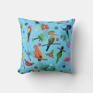 Coussin Flamant rose Toucan Et Arara Motif Oiseaux Sans Me