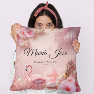 Coussin Flamant rose tropical Quinceañera, coutume