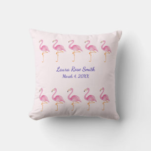 Coussin Flamants de nouveau-nés monogrammes