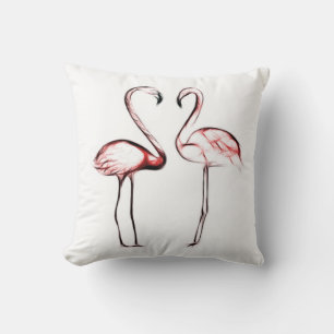 Coussin Flamants Roses Flamingo Rose Pêche Tropical