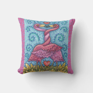 Coussin Flamants roses ROSE KISSING JETER PILLOW