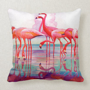 Coussin Flamants roses roses par Francis Lee Jacques