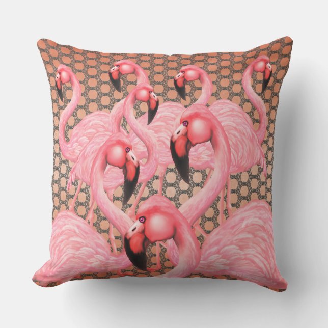 Coussin Flamants roses sur la Parade (Recto)
