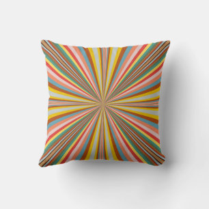 Coussin Flambée Colorée De Rayures Rétro
